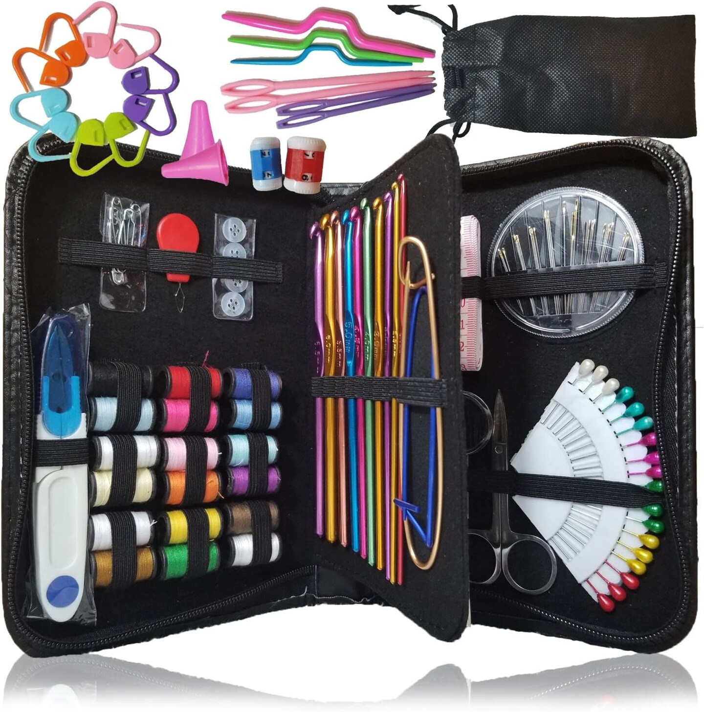 ARTIKA Sewing Kit for Adults and Beginners - Needle and Thread Kit with  Sewing Accessories and Portable Case for Travel, Family with Scissors,  Thimble, Thread, Tape Measure Etc（59 PCS）