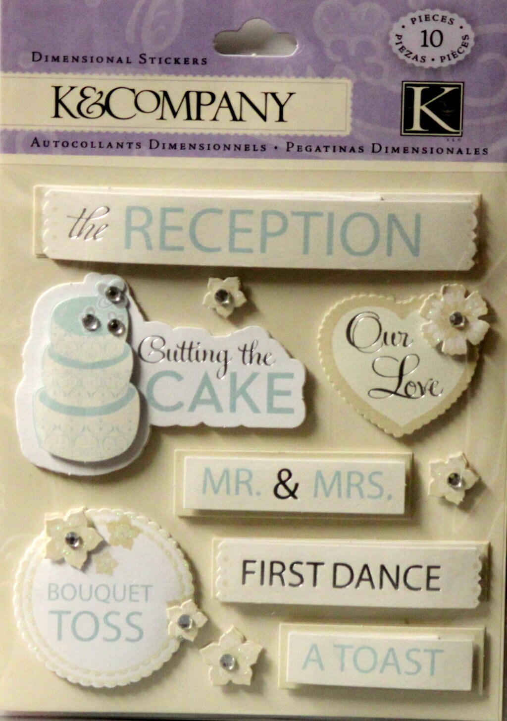 K &#x26; Company Wedding Reception Dimensional Stickers