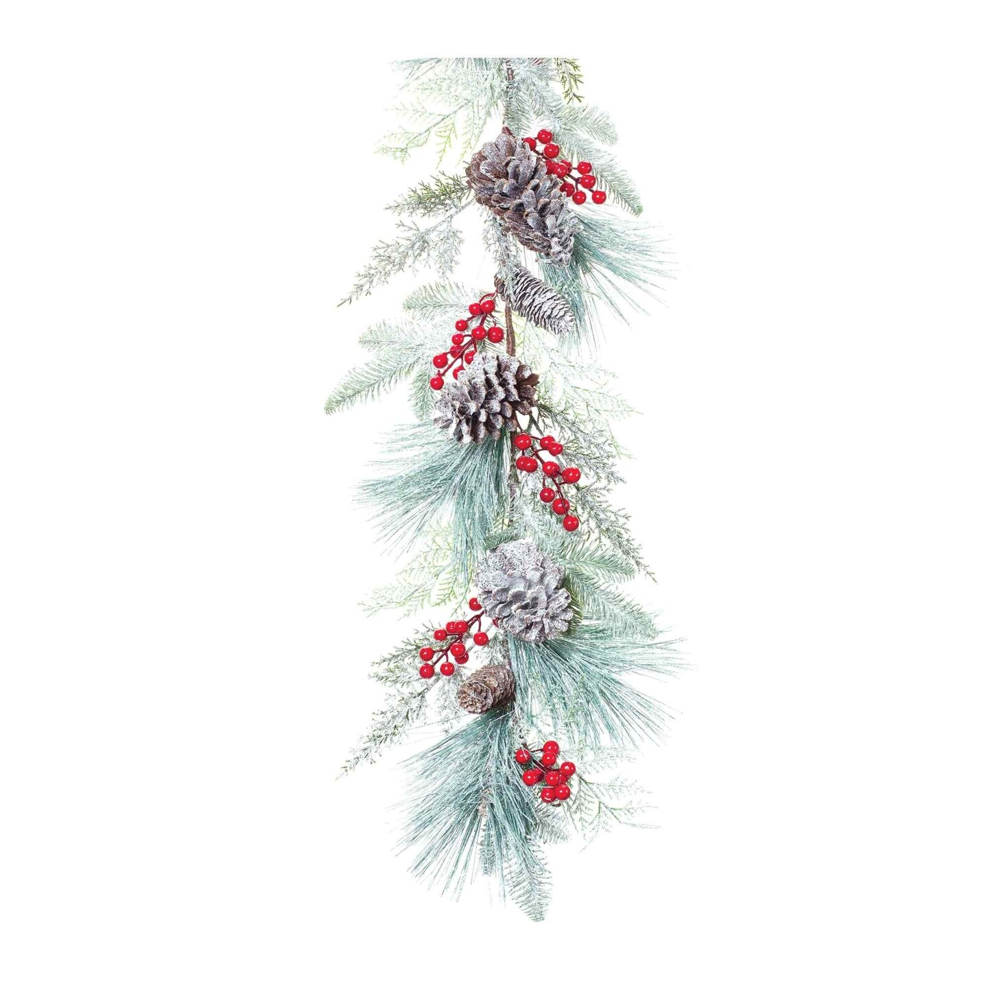 Melrose Frosted Berry and Pine Artificial Christmas Garland - 6' x 13" - Unlit