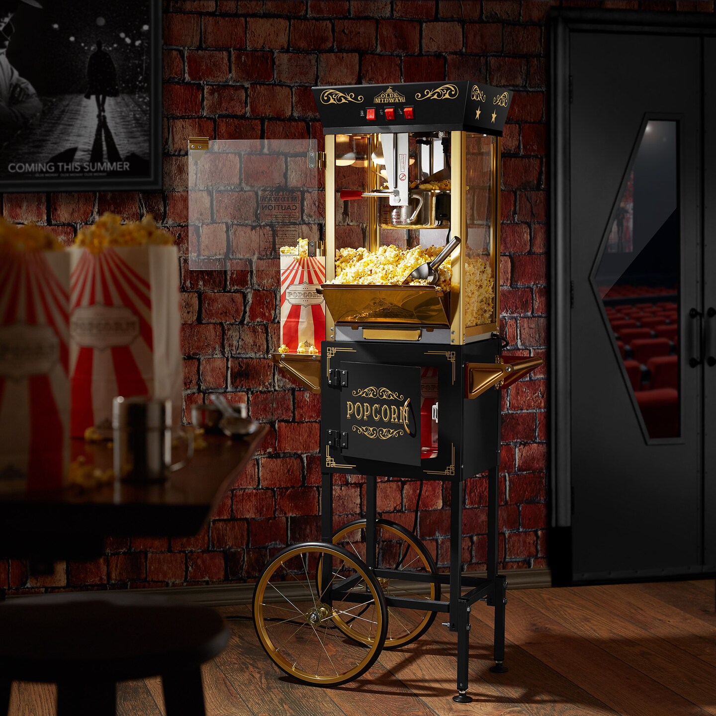 Commercial popcorn best sale machine on wheels