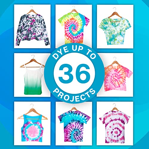 Tulip One-Step Tie-Dye Party, 18 Pre-Filled Bottles, Creative Group Activity, All-in-1 Fashion Design Kit, 1 Pack, Rainbow