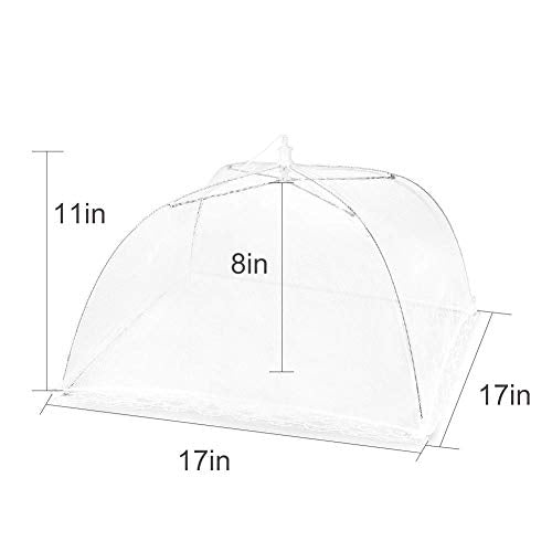 (6 Pack) Pop-Up Food Cover Tents, 17 Inch X17 Inch Food Mesh Cover, Reusable and Collapsible Outdoor Picnic Food Cover Net,Suit for Parties Picnics,BBQs