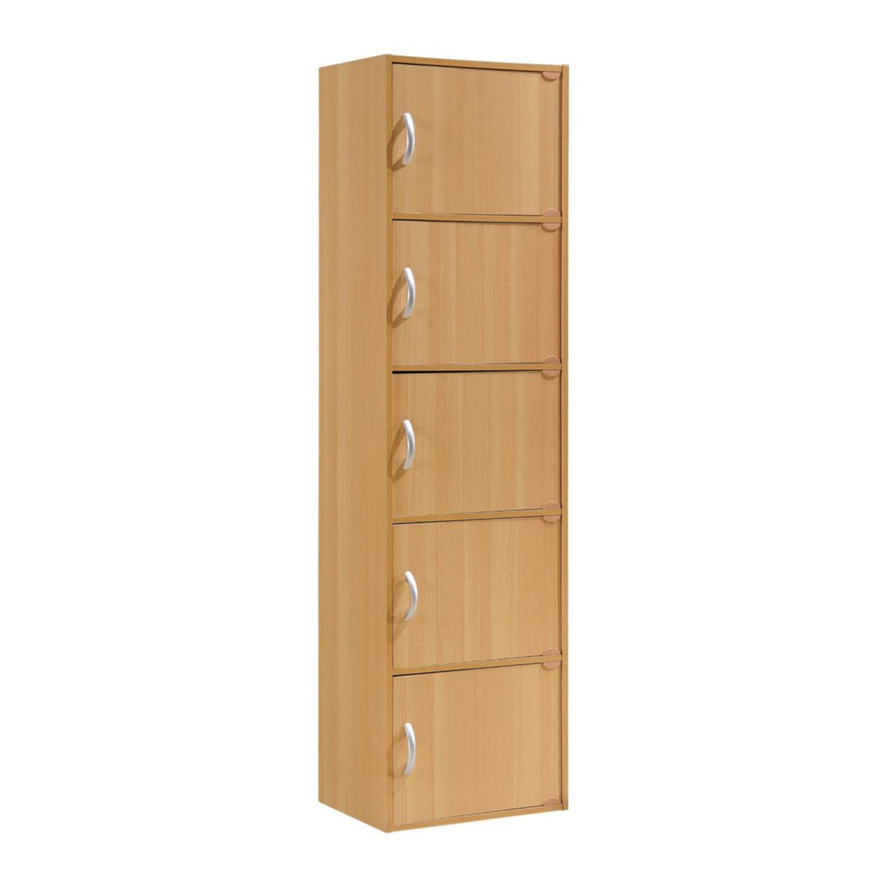 Hodedah Indoor Modern Home Decorative Furniture 5-Shelf, 5-Door Bookcase
