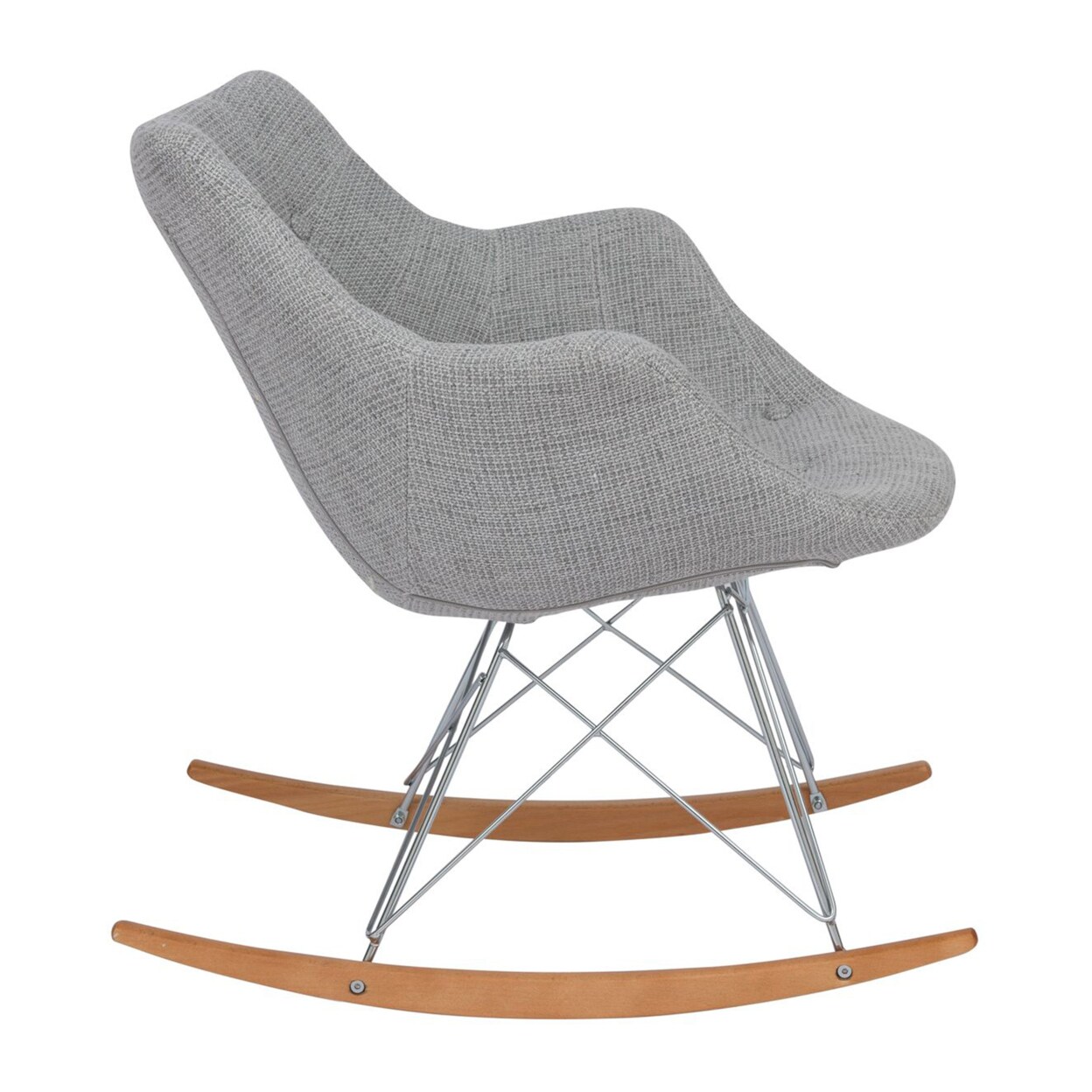 Leisuremod Willow Twill Fabric Eiffel Rocking Chair - Grey