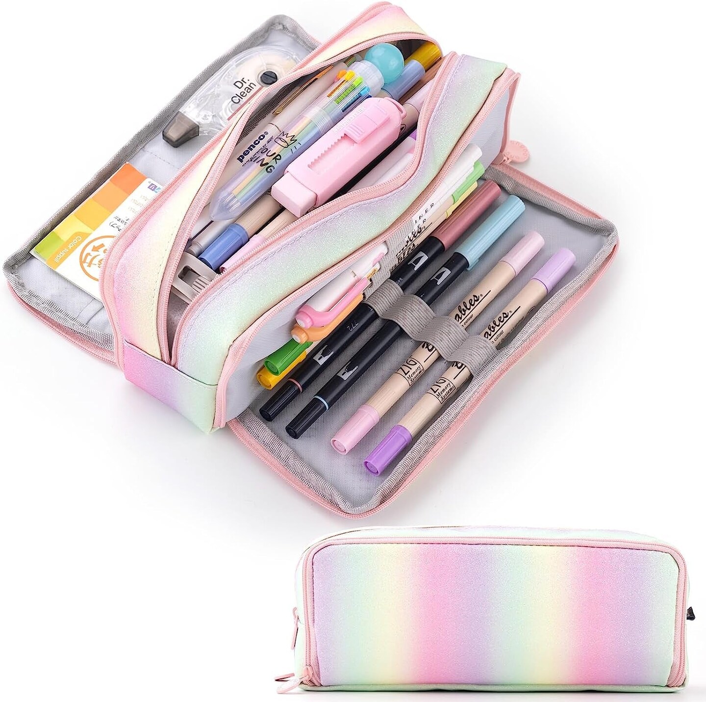 CICIMELON Durable Pencil Case Big Storage Pen Pouch Bag for School Supplies  Office College Teen Girls Adults, Pink