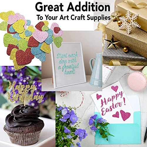 Heavyweight Glitter Cardstock Paper, 40 Sheets - 20 Colors - 110lb. 300 GSM -A4 Glitter Paper Cardstock for Cricut, Scrapbook, DIY Crafts, Decor, Gift Wraps, Booklet Covers, Custom Cards