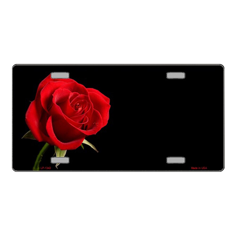Smart Blonde Rose Offset Novelty Vanity Metal License Plate Tag Sign