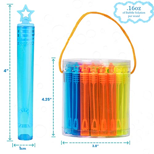 40 Pieces Star Bubble Wands Assortment Neon Party Favors Summer Gifts Fun Toys