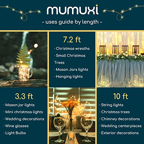 MUMUXI LED Fairy Lights Battery Operated String Lights [12 Pack] 7.2ft 20 Battery Powered LED Lights | Mini Lights, Centerpiece Table Decorations, Wedding Party Bedroom Mason Jar Christmas, Warm White