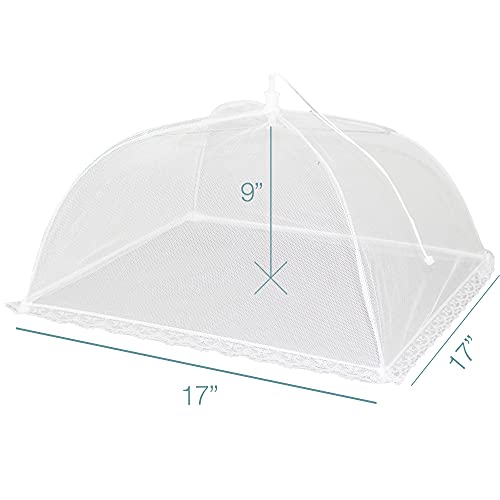 Simply Genius (6 pack) Large and Tall 17x17 Pop-Up Mesh Food Covers Tent  Umbrella for Outdoors, Screen Tents, Parties Picnics, BBQs, Reusable and