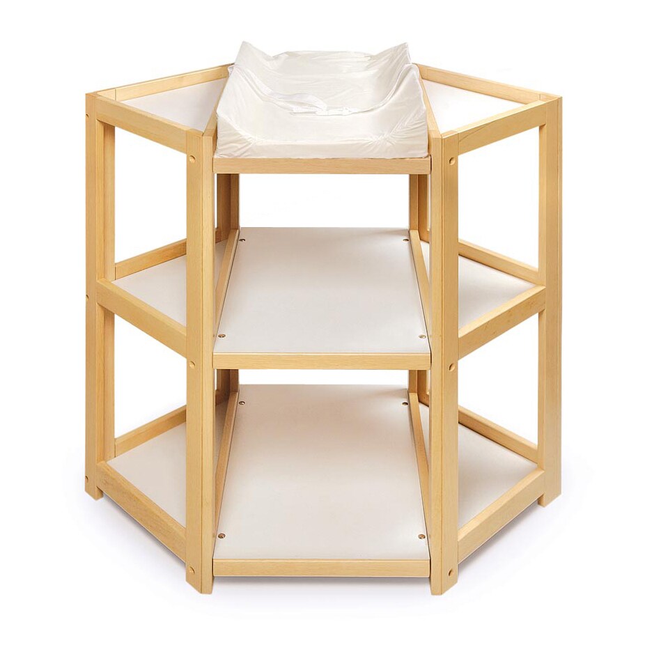 Badger Basket Co. Natural Diaper Corner Baby Changing Table
