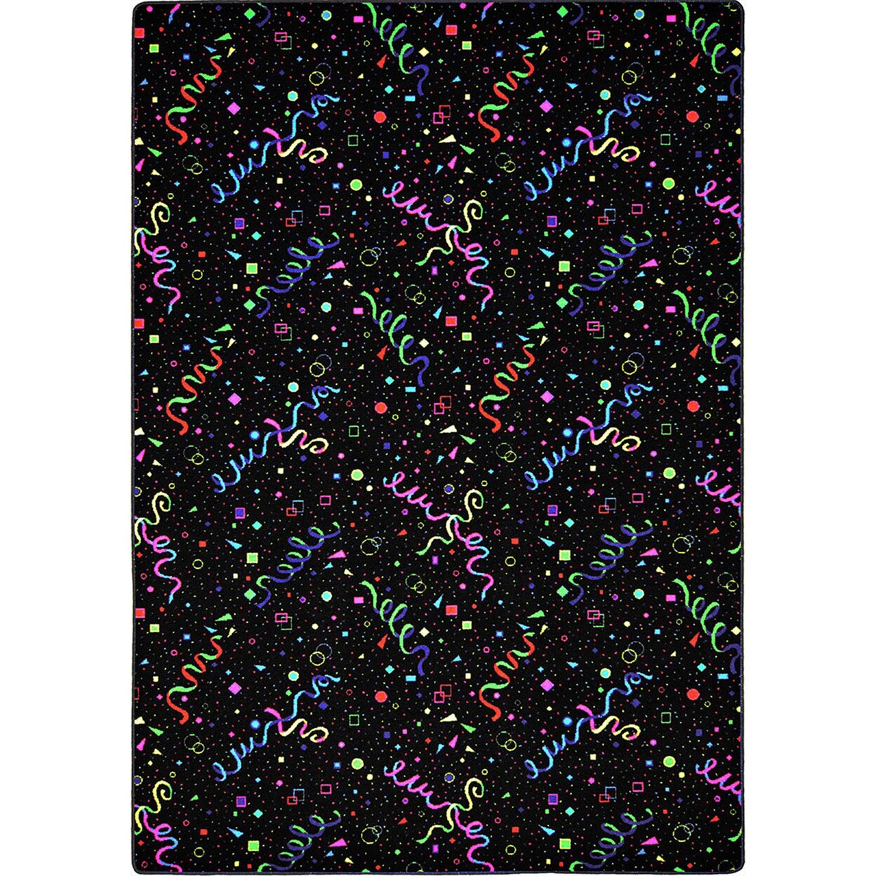 Joy Carpets Home Floor Decorative Premium Nylon Fiber Neon Lights Celebration 4 X 6 Area Rug - Fluorescent