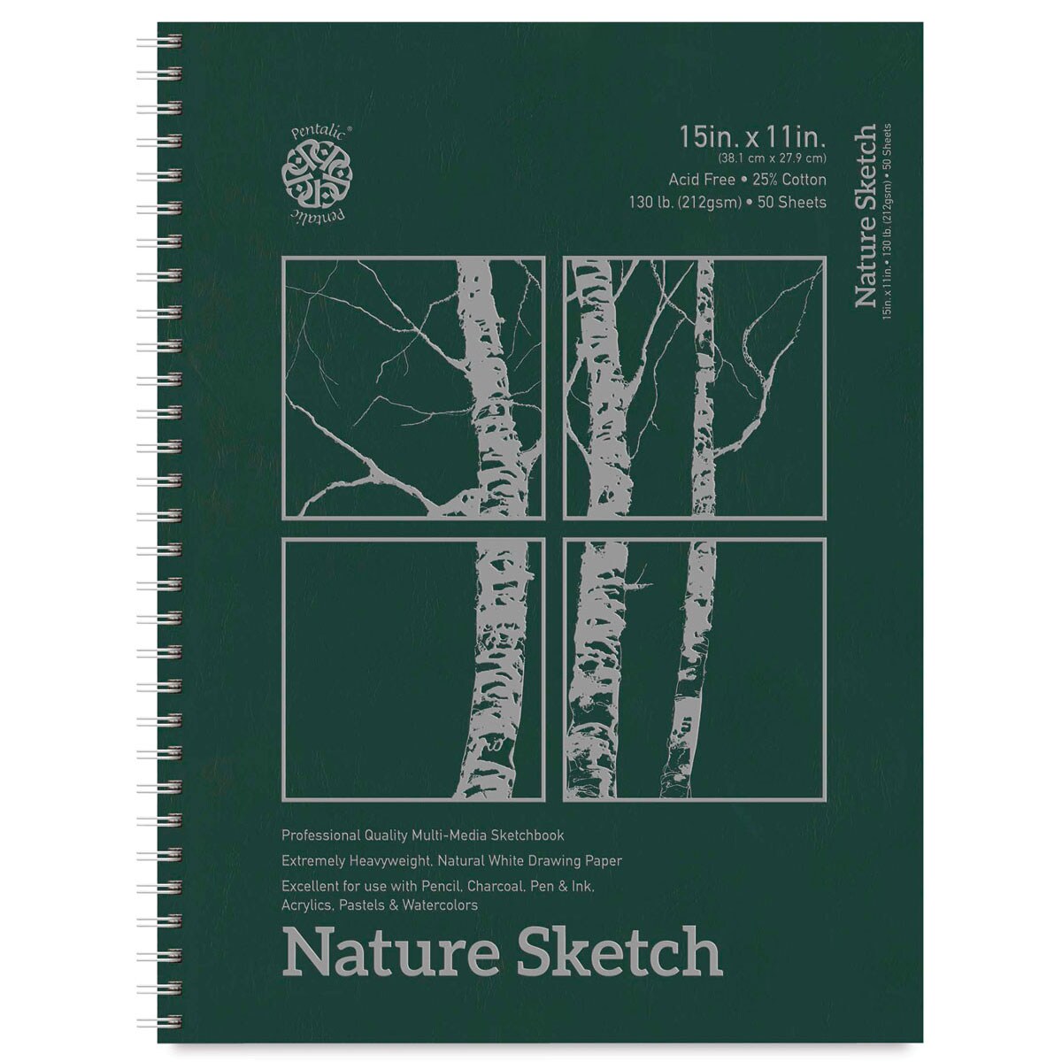 Pentalic Nature Sketch Book - 15&#x22; x 11&#x22;, 50 Sheets