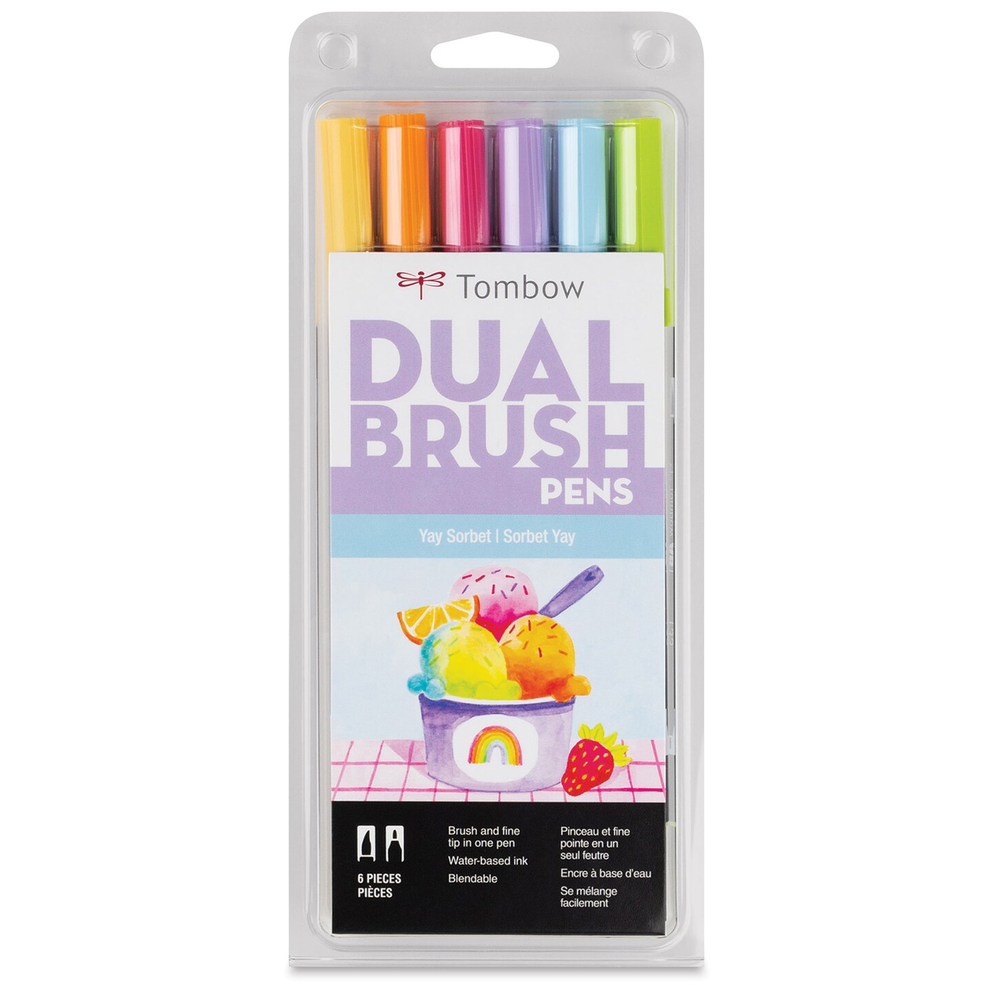 Tombow Dual Brush Pens - Yay Sorbet, Set of 6