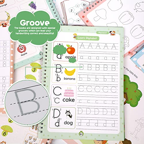 Magic Ink Copybooks for Kids Reusable Handwriting Workbooks for Preschools  Grooves Template Design and Handwriting Aid