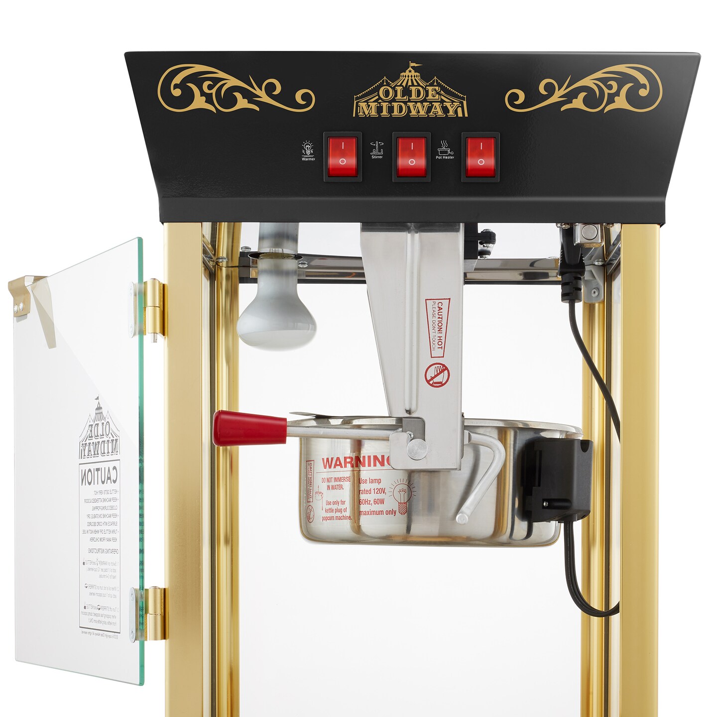 Olde Midway Movie Theater-Style Popcorn Machine Maker with 8-Ounce Kettle, Vintage-Style Countertop Popper