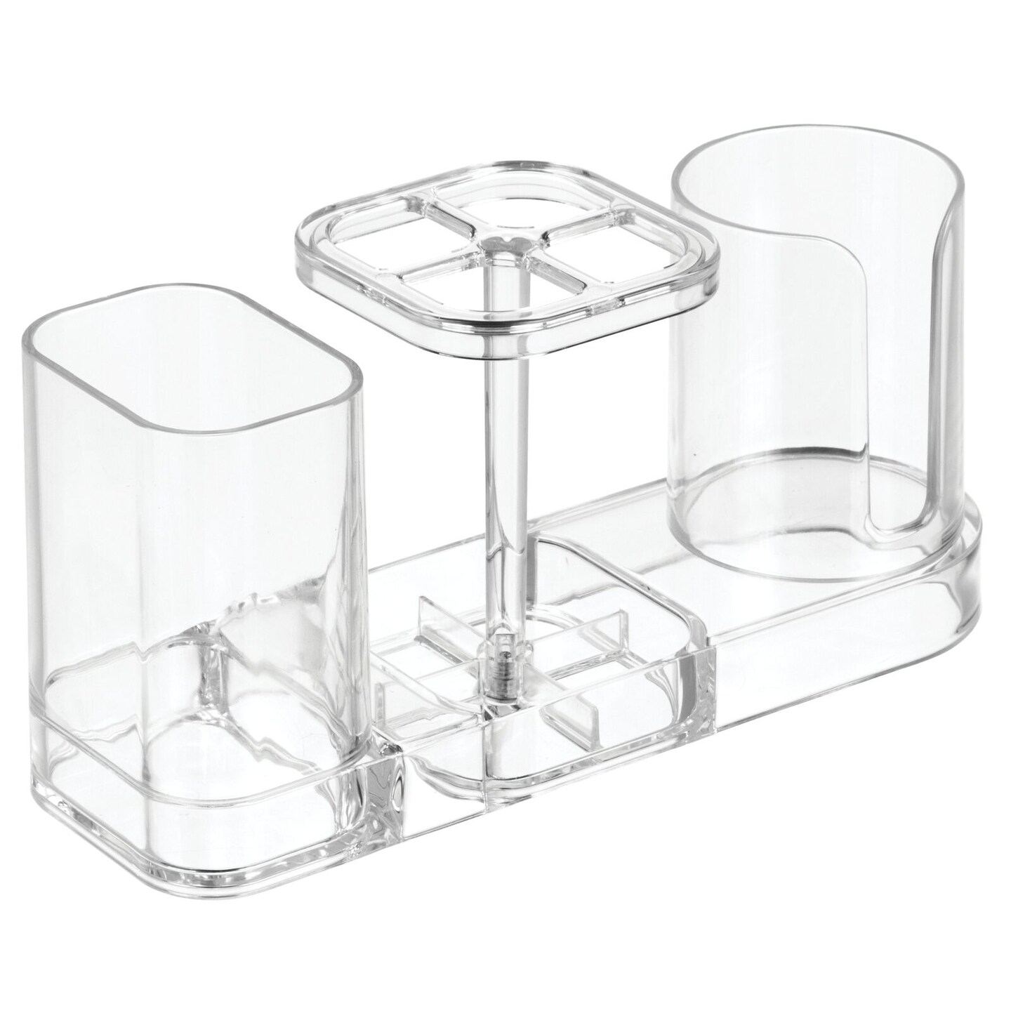 mDesign Plastic Bathroom Countertop Toothbrush Storage Organizer Stand