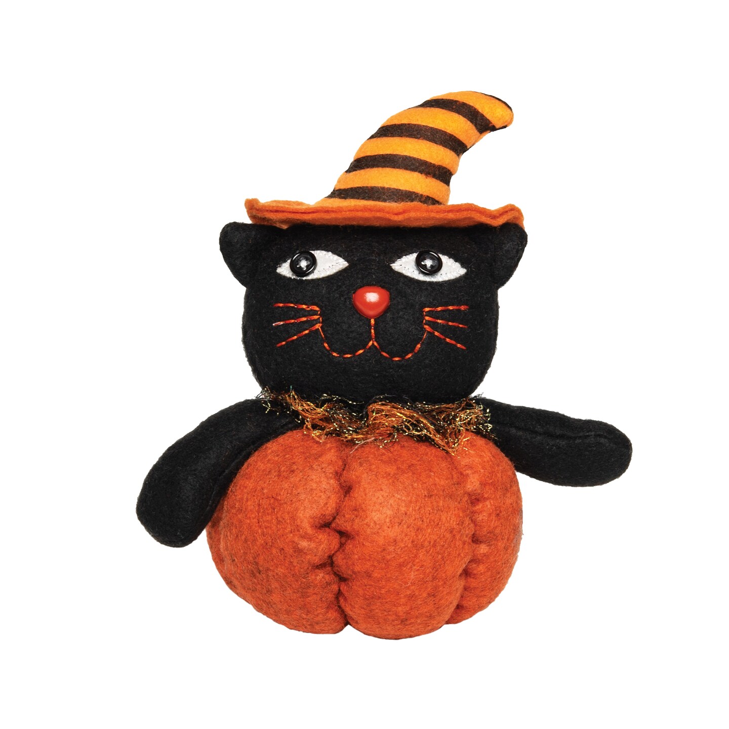 Black Cat In Pumpkin Halloween Figurine