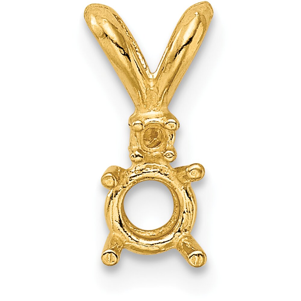 14K Gold 4 Prong Round Pendant Setting 5.2mm
