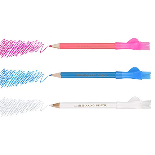 10PCS Tailors Chalk,Sewing Fabric Chalk and Fabric Markers for Quilting, Tailor’s Chalk,4PCS Heat Erasable Fabric Marking Pens with 4 Refills,3 PCS Sewing Fabric Pencils