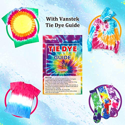 Tie Dye Kit, 24 Colors Tie Dye Shirt DIY Fabric Dye for Women, Kids, Men, with Rubber Bands, Gloves, Plastic Film and Table Covers for Family Friends Group Party Supplies