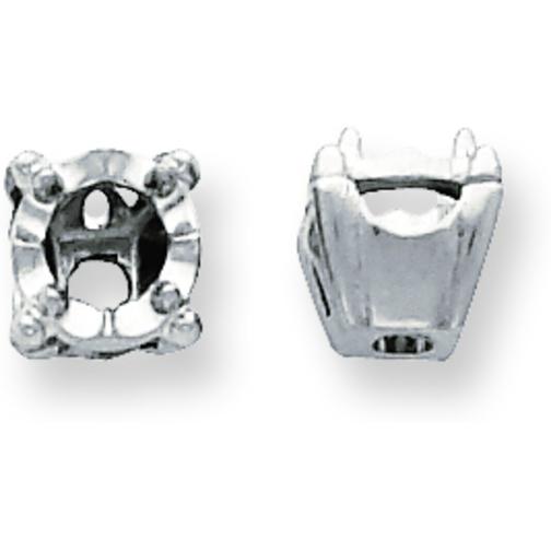 14K White Gold 4 Prong Round Illusion Setting 3.2mm
