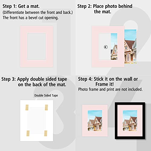 Art Picture Mat 8x10 for 5x7 Photos (Pack of 20), Assorted Colors