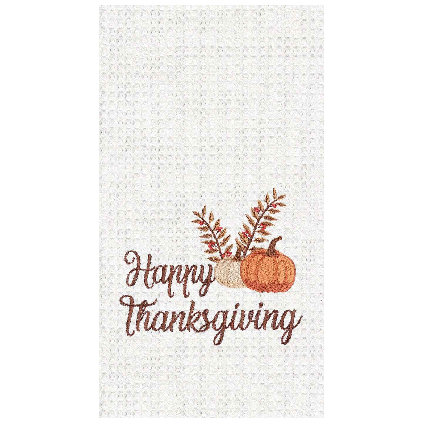 Happy Thanksgiving Waffle Weave Kitchen Towel