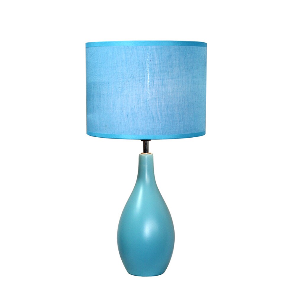 Simple Designs   Oval Bowling Pin Base Ceramic Table Lamp