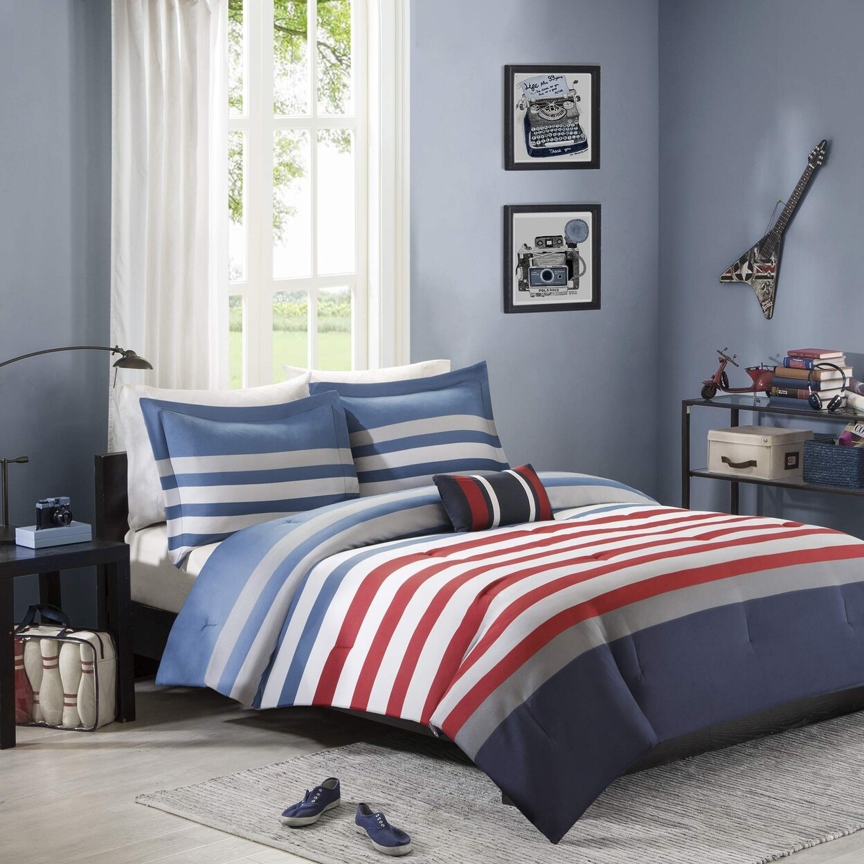 Mi-Zone Mizone Kyle 4 Piece Comforter Set, Red/Blue, Full/Queen | Michaels