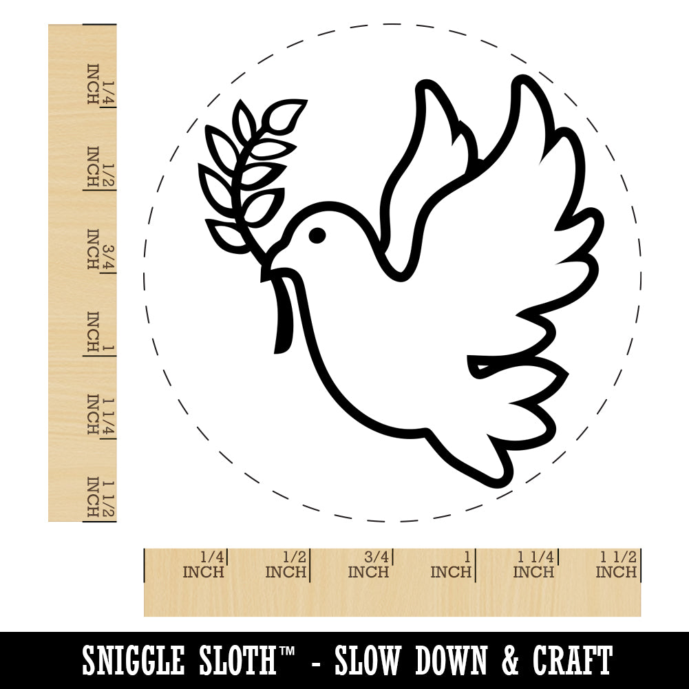 Peace Dove with Olive Branch Self-Inking Rubber Stamp for Stamping Crafting Planners