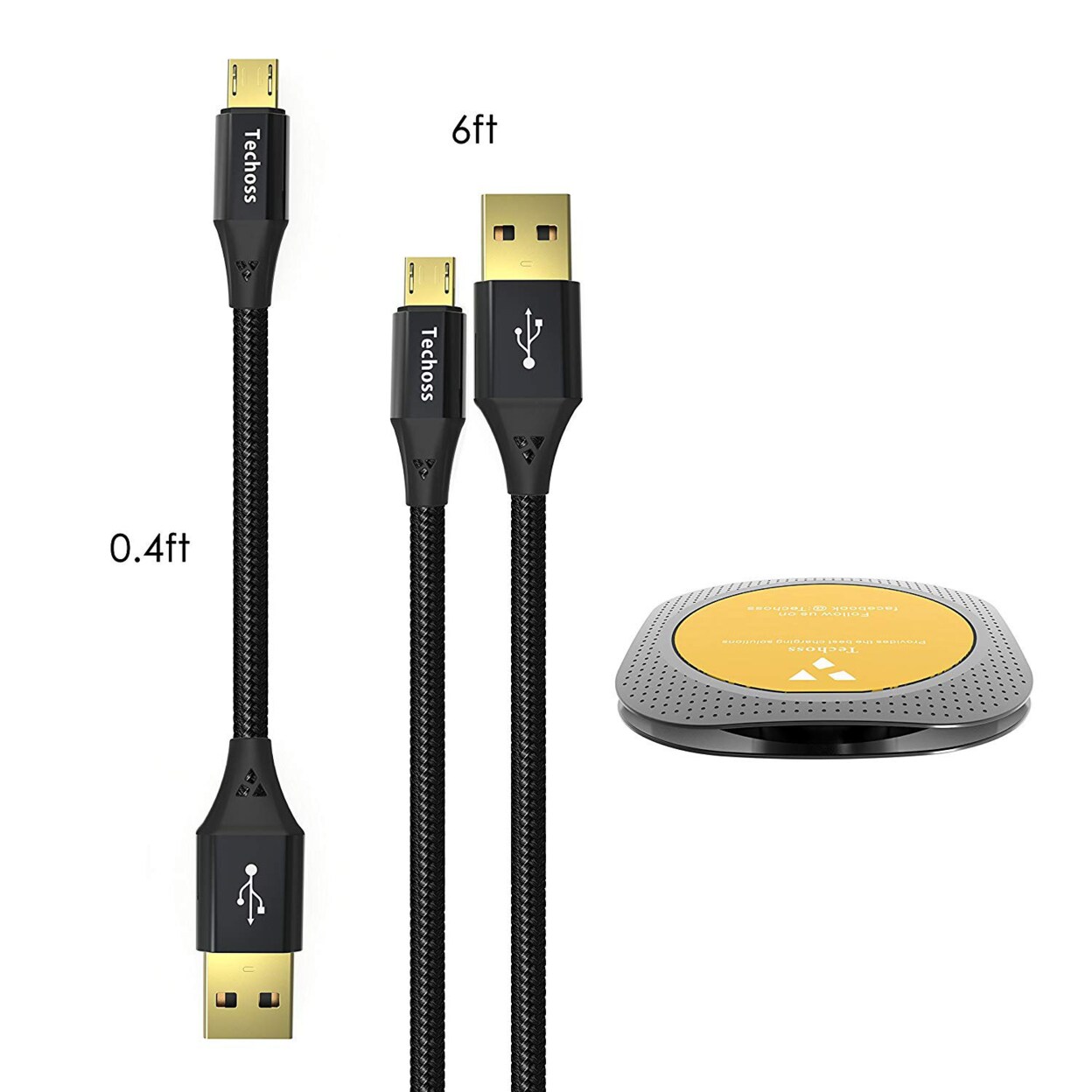 Techoss 2-Pack Micro USB Cable