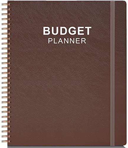 Budget Planner &#x26; Monthly Bill Organizer with Pockets. Expense Tracker Notebook, Budgeting Journal and Financial Planner Budget Book to Control Your Money, PU Leather Cover, 8&#x22; x 9.5&#x22; &#x2013; Brown