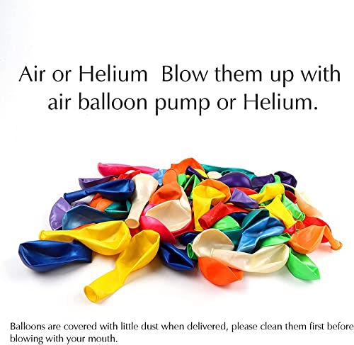 120 Assorted Color 12 Inch Rainbow Latex Balloons - 12 Bright Colors for Birthday, Baby Shower, Wedding Party Supplies, Arch, and Garland Decoration
