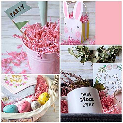 Pink, Crinkle Paper, 1 lb. Shredded Paper For Gift Baskets & Boxes
