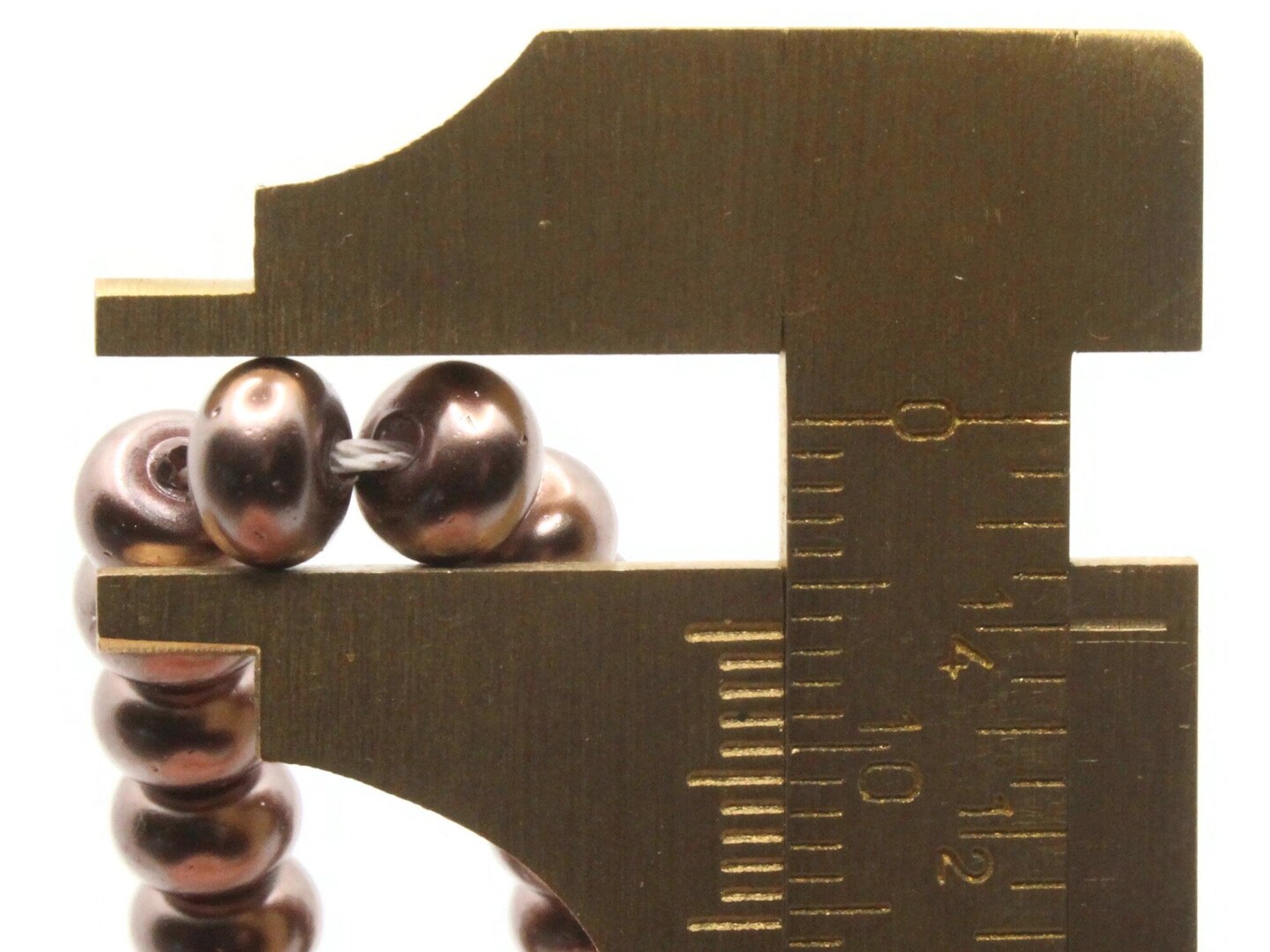 92 6mm Brown Rondelle Glass Pearl Beads