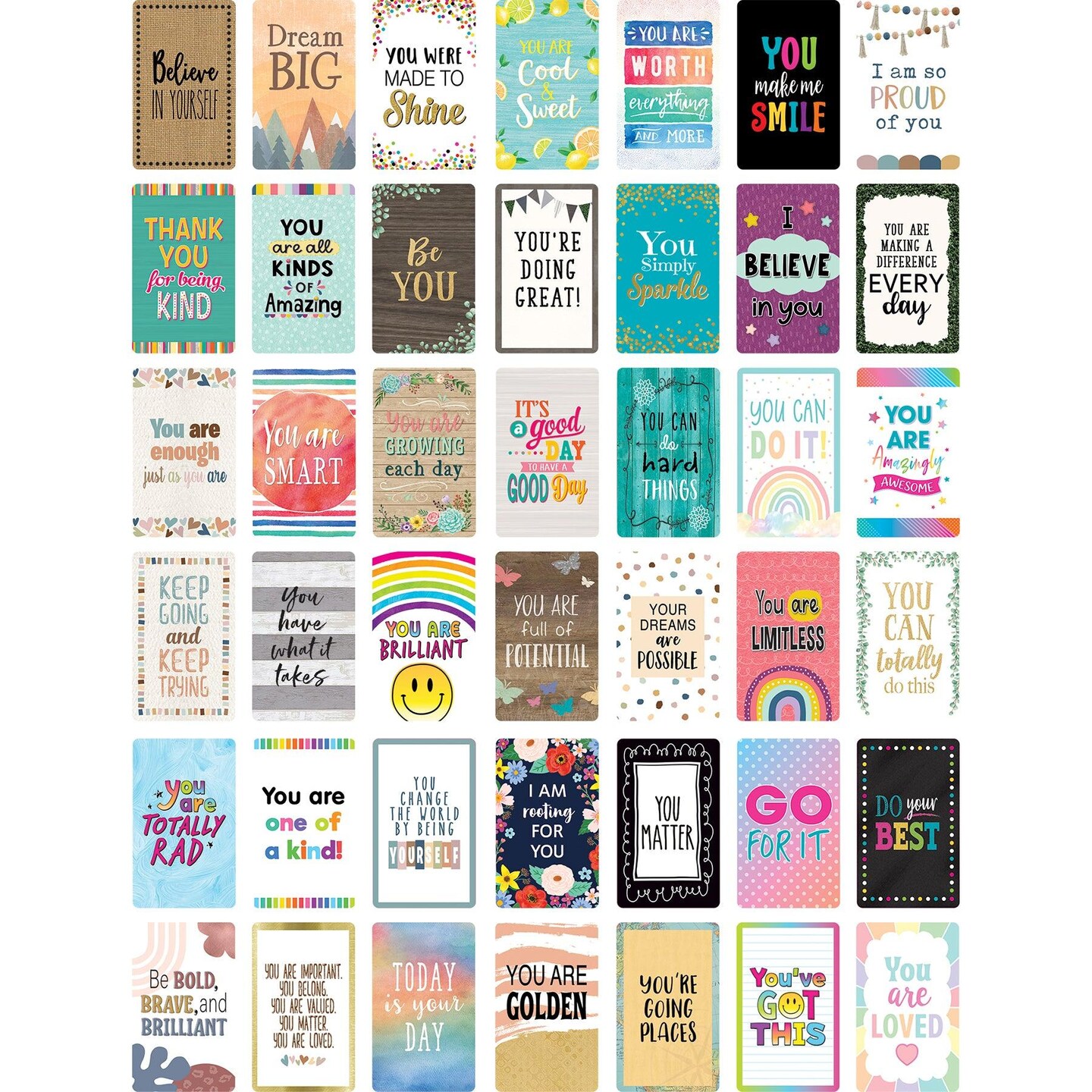 Encouragement Cards, 2-3/16&#x22; x 3-1/2&#x22;, 42 Per Pack, 6 Packs