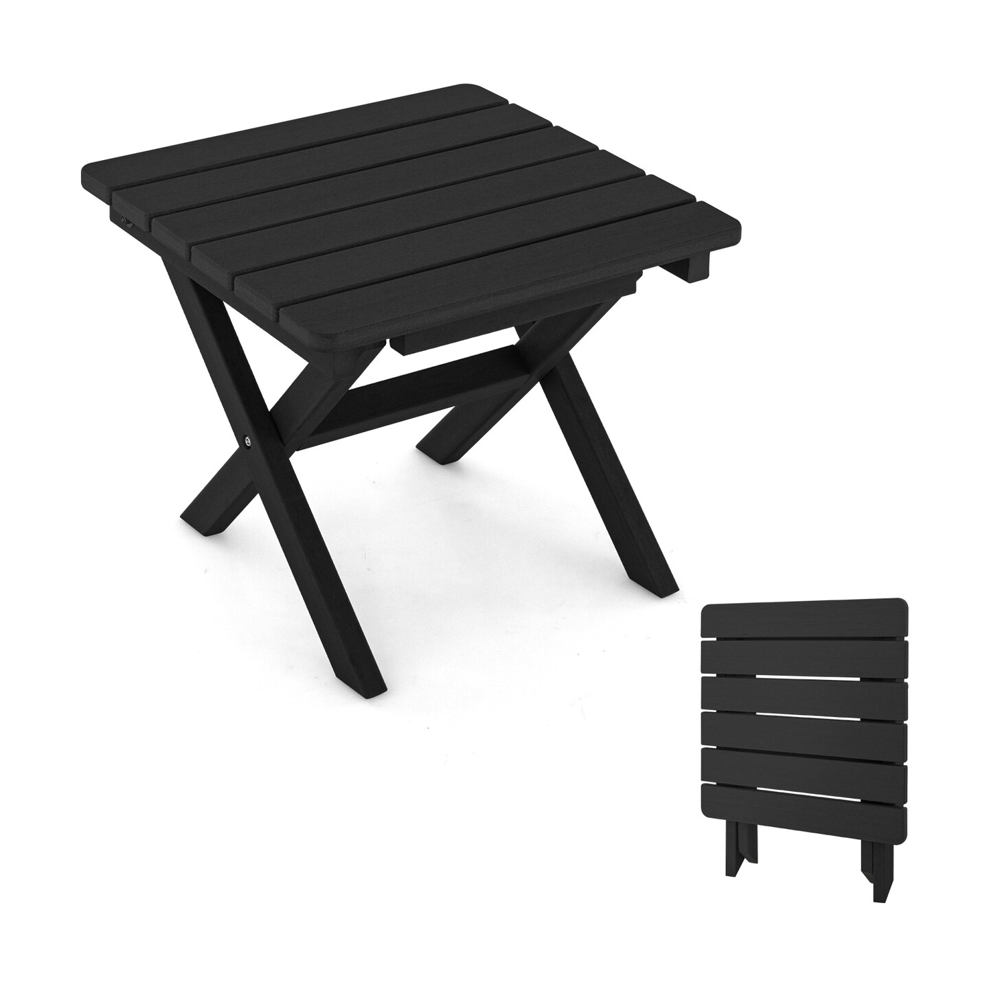 Outdoor Folding Side Table Foldable Weather-resistant Hdpe Adirondack Table