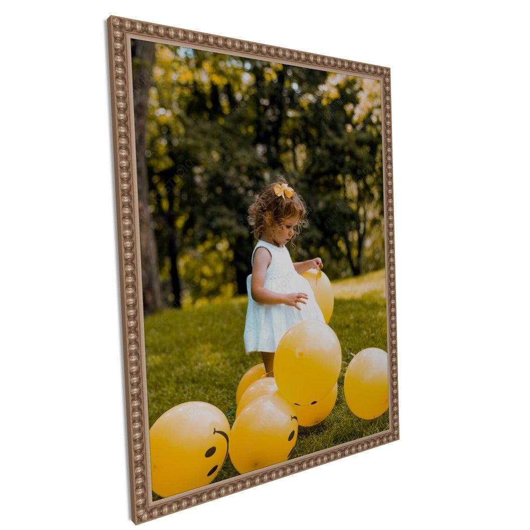 Traditional Silver Leaf Beaded Picture Frame Thin
