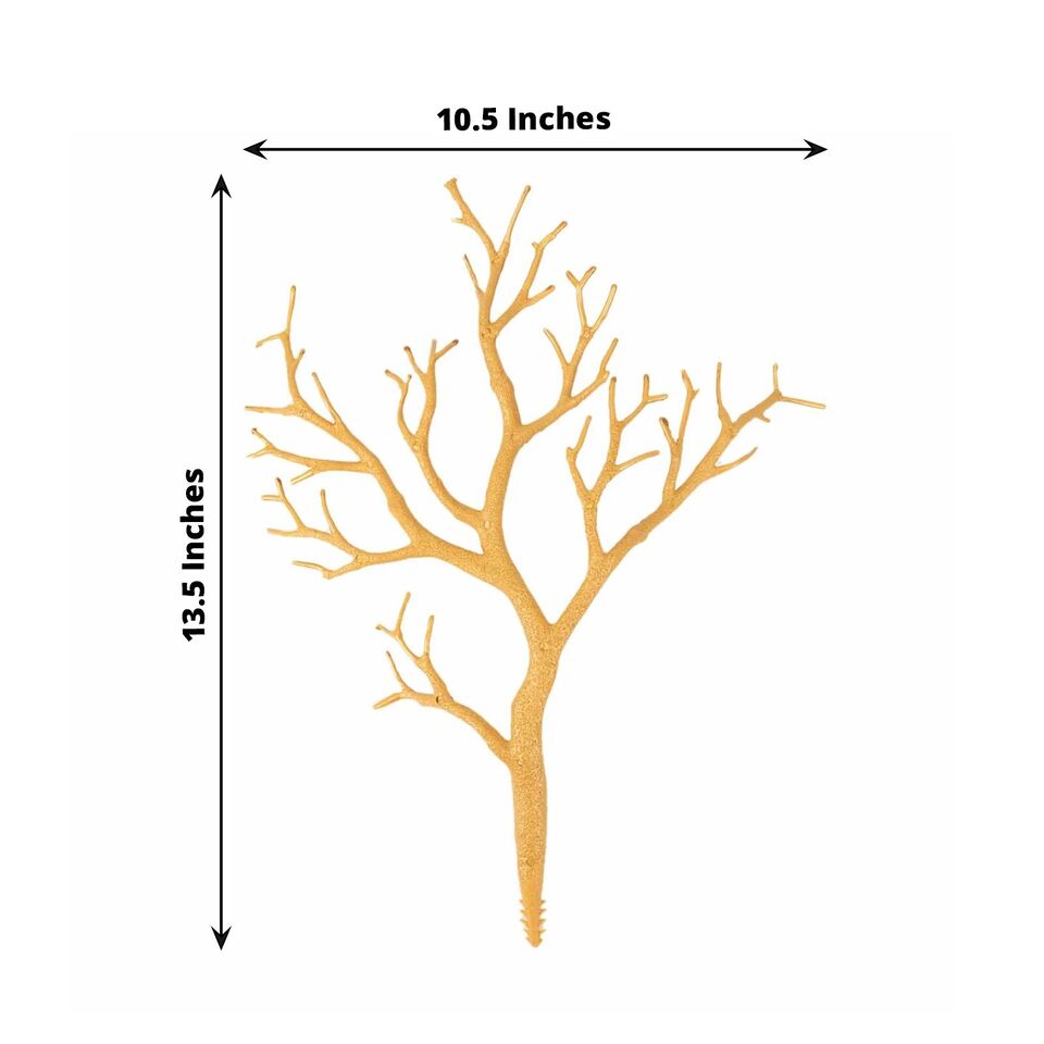 GOLD 10 Plastic 14&#x22; Artificial Manzanita Tree Branches VASE FILLERS
