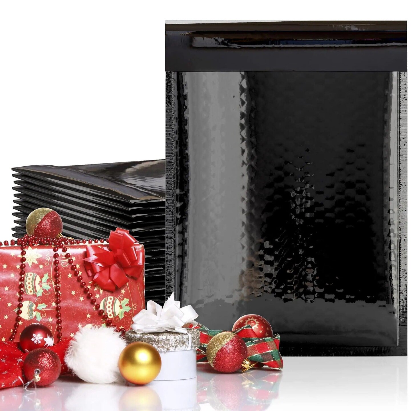 Black Bubble Mailers 8.5 x 11 Pack of 10 Bubble Envelopes Poly Bubble Mailers Black for Mailing Poly Padded Mailers Metallic Shipping Envelopes with Foil Shipping Packages Bubble Mailers