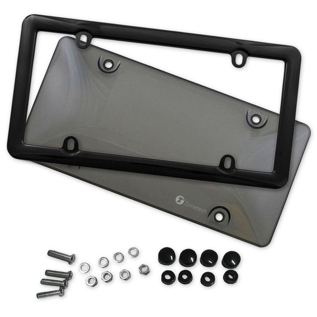 Zone Tech Tag License Plate Shield Cover And Frame Truck Car