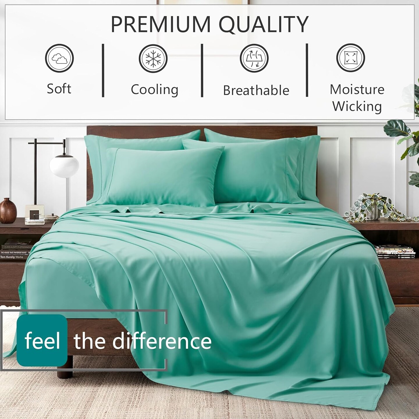American Home Collection 400 Thread Count Sateen Weave Viscose made from Bamboo Sheet Set