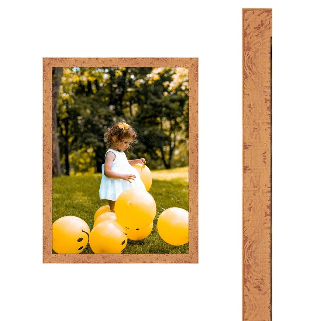 Orange Barnwood Picture Frame Distressed Rustic - Custom Framing