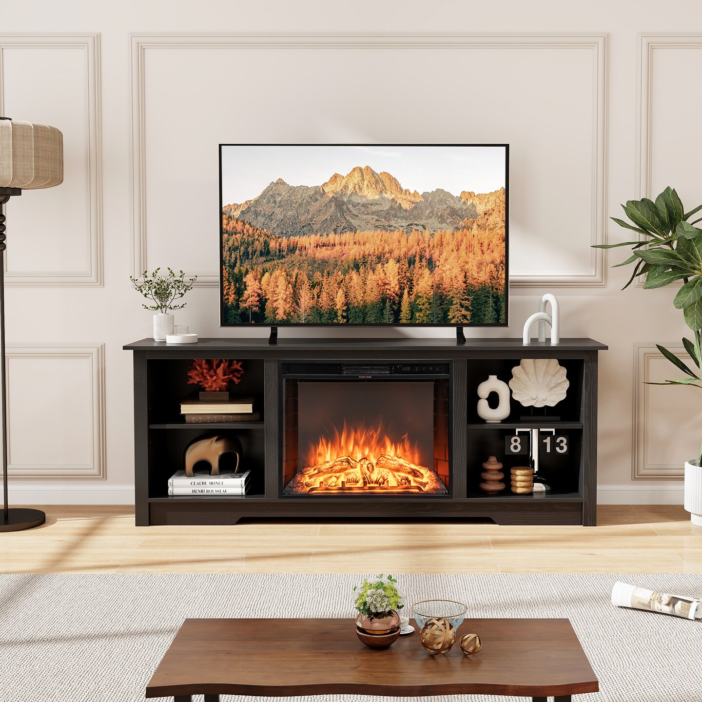 70-Inch TV Stand for up to 75&#x22; Flat Screen TVs with Adjustable Shelves - 70&#x22; x 16&#x22; x 26&#x22;(L x W x H)