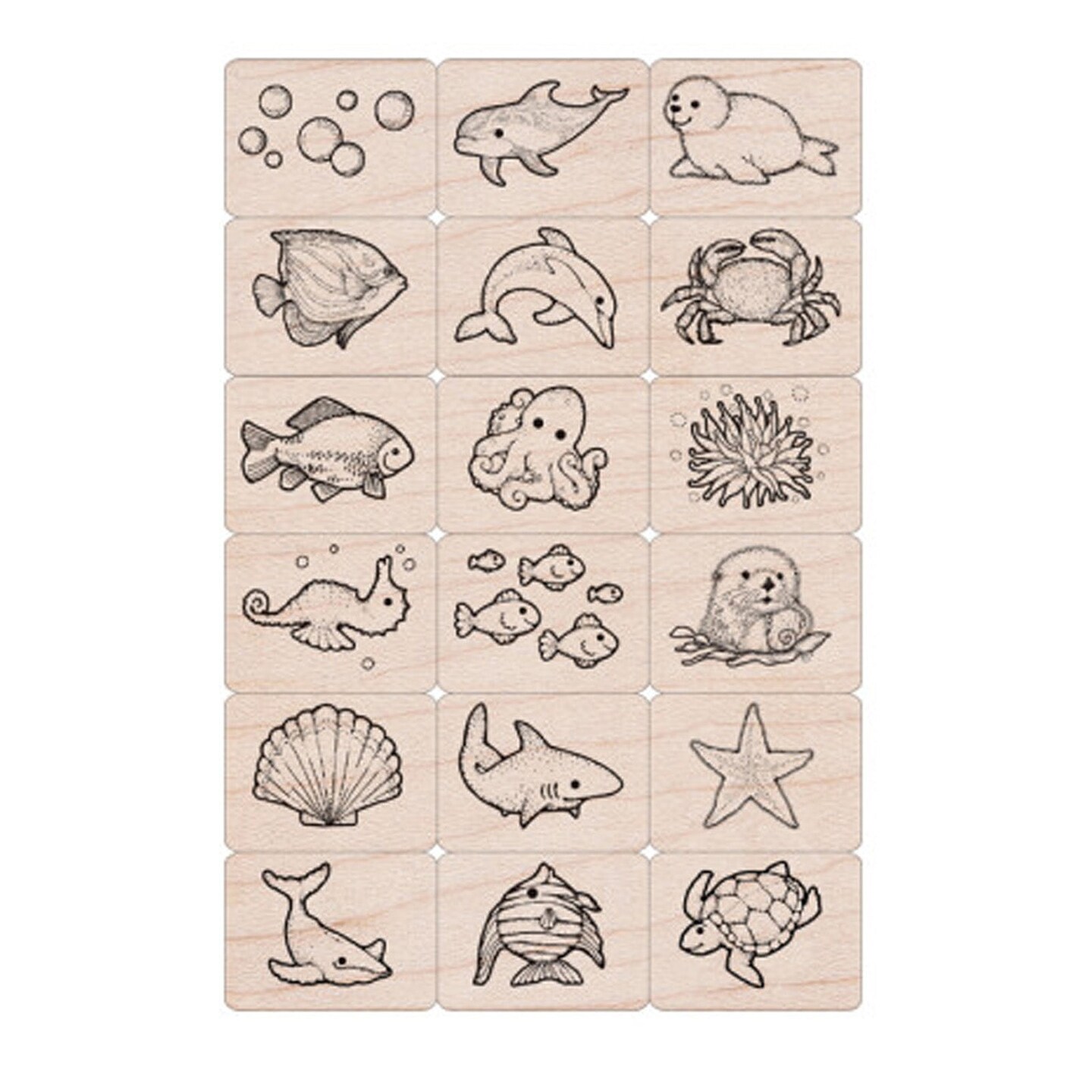 Ink &#x27;n&#x27; Stamp Sea Life Stamps, Set of 18