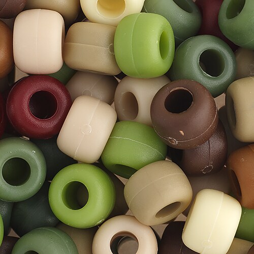 John Bead 9mm Assorted Matte Plastic Pony Beads, 1000pcs