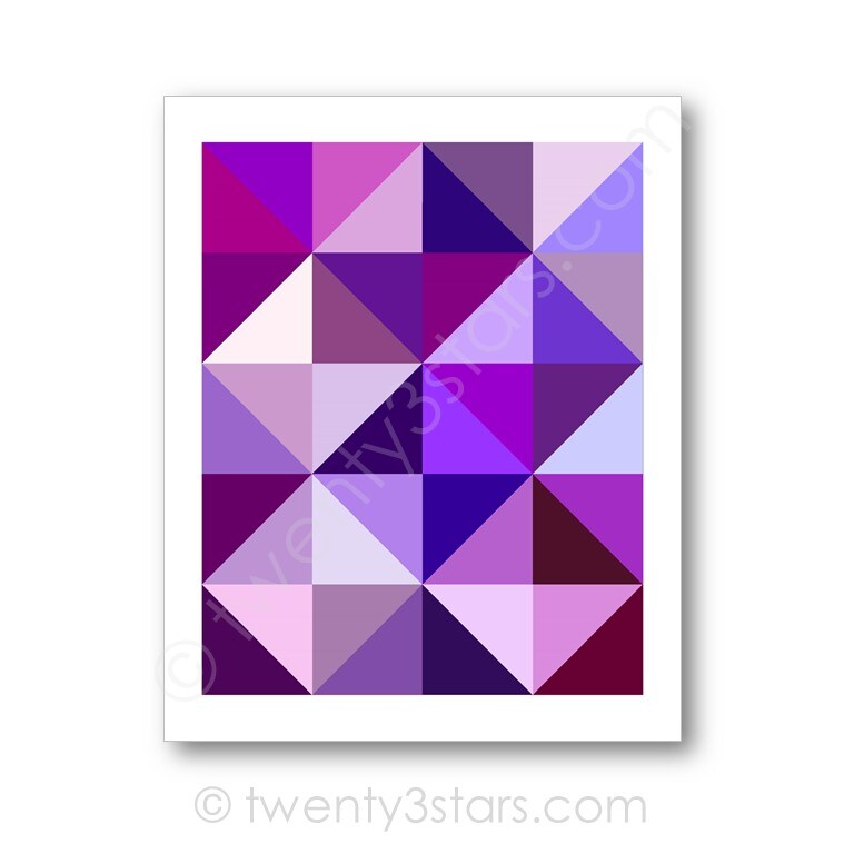 Grey Triangles Geometric Modern Color Art, You Choose the Colors product 4