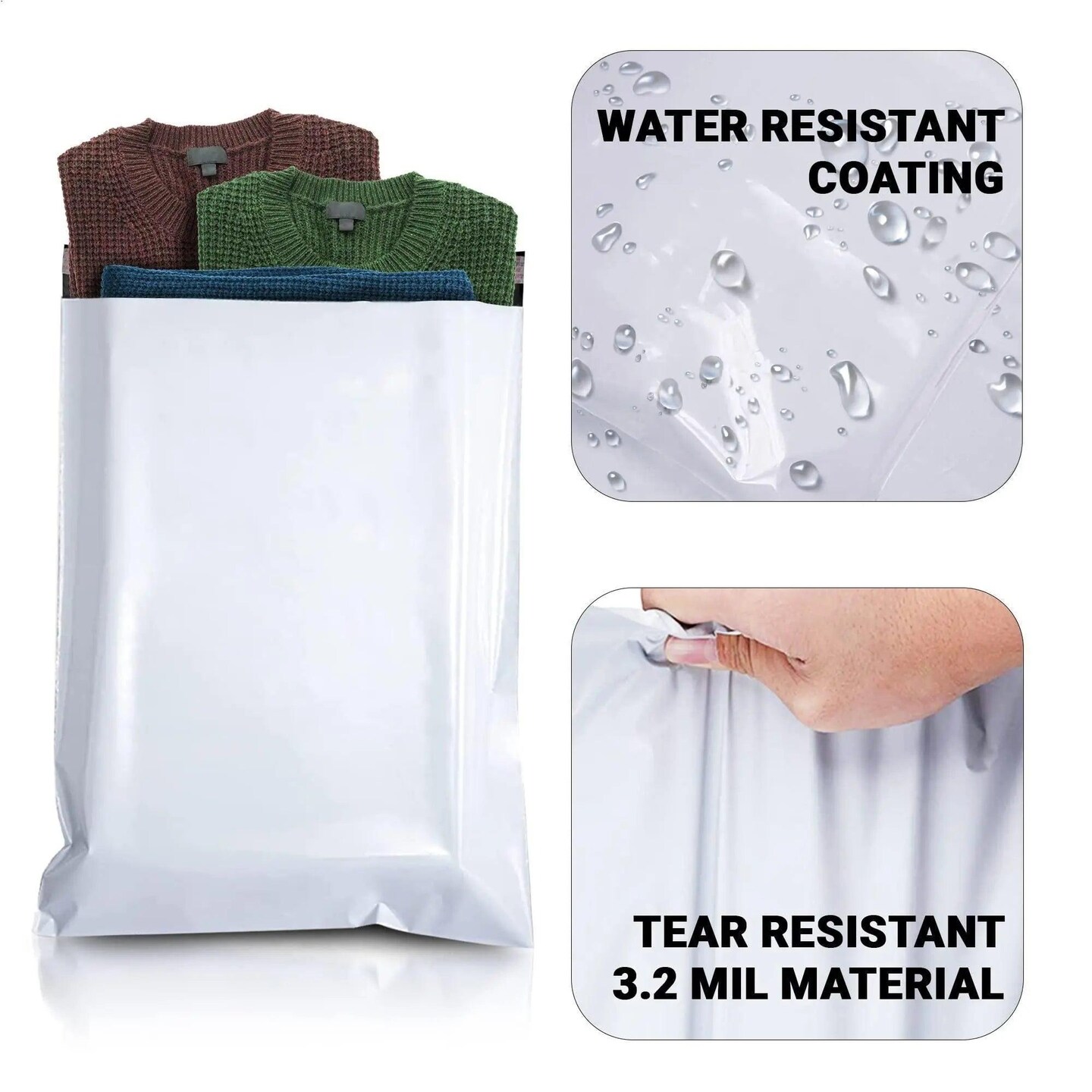 White Poly Mailers 19 x 24 Peel and Seal Poly Shipping Bags for Small Business Pack of 50 Waterproof Shipping Envelopes for Clothing 2 Mil TearProof Plastic Mailing Bags for Shipping