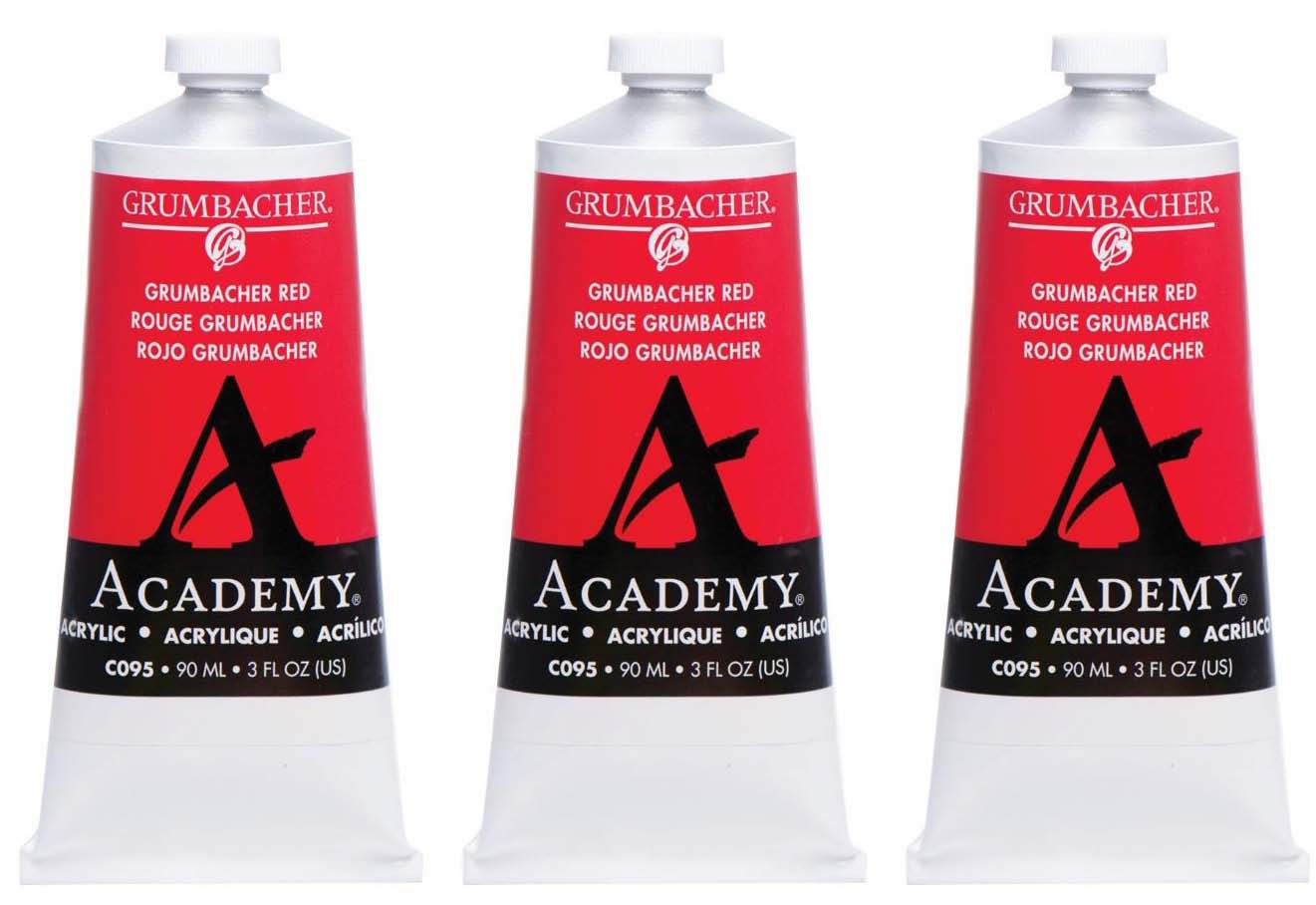 Grumbacher® Academy® Acrylic Box of 3 - Red Color Family, 90ml | Michaels